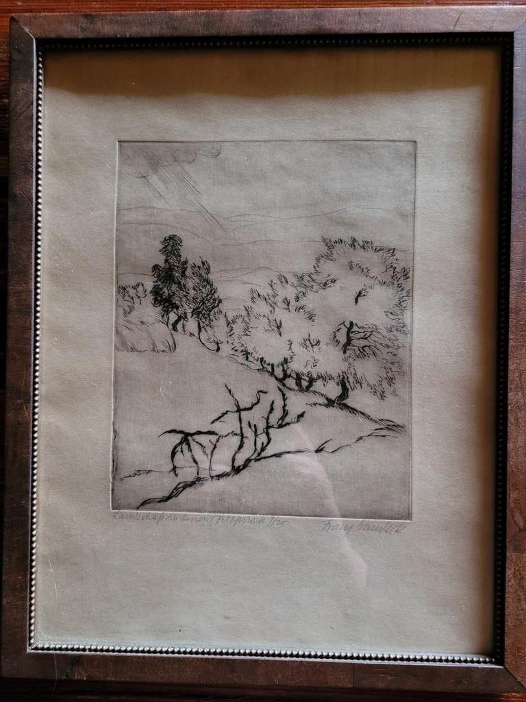 Oude ZEEFDRUK 7/25 Frans Hamdeck(?), Ophalen of Verzenden