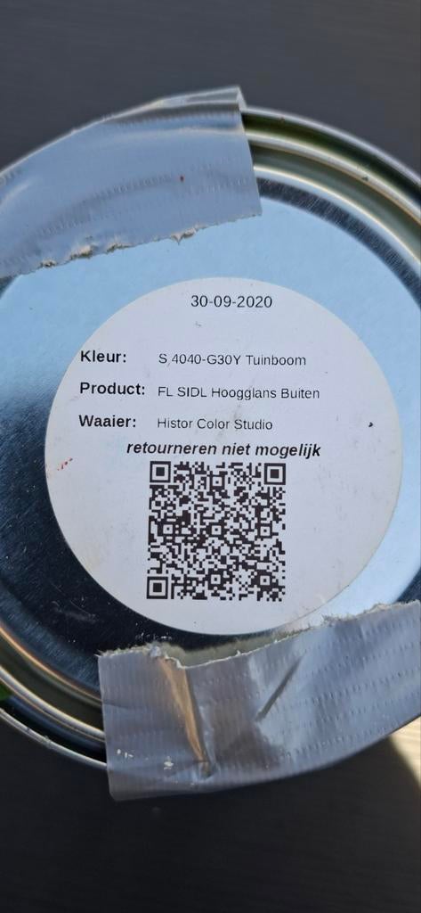 Flexa Buitenlak S/4040-G30Y Tuinboongroen Hoogglans, Nieuw, Ophalen of Verzenden, Lak, Minder dan 5 liter