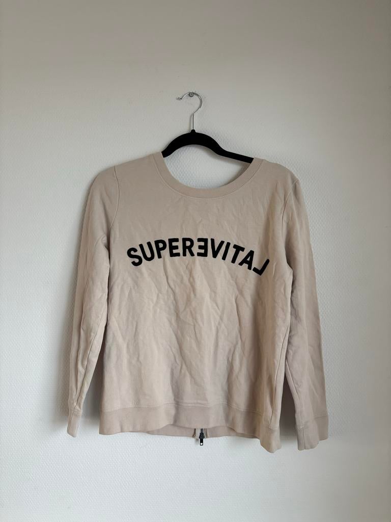 YAYA beige sweater met rits, maat S, Ophalen of Verzenden, Zo goed als nieuw, Maat 36 (S), Beige