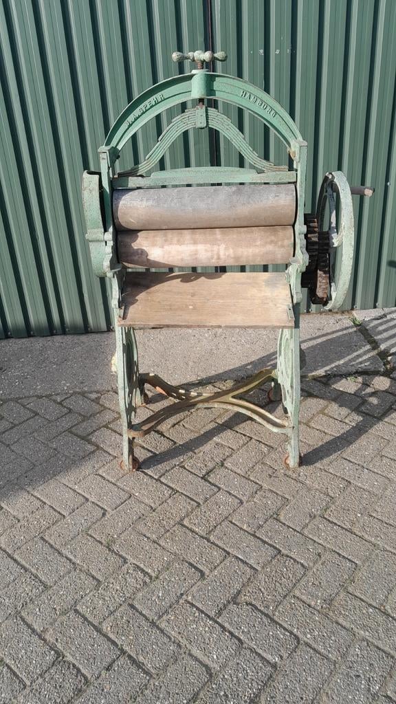 Antieke mangel - gietijzer en hout, Ophalen of Verzenden