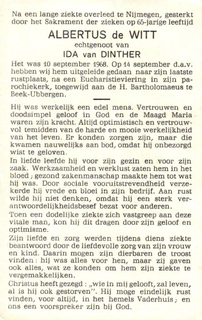 Witt de Albertus 1968 Beek-Ubbergen, Ophalen of Verzenden