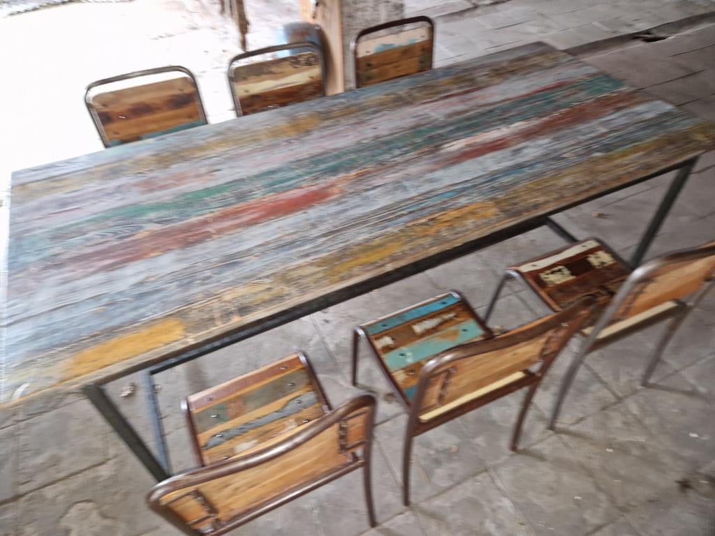 Tuinset tafel en stoelen, Tuin en Terras, Ophalen, Rechthoekig