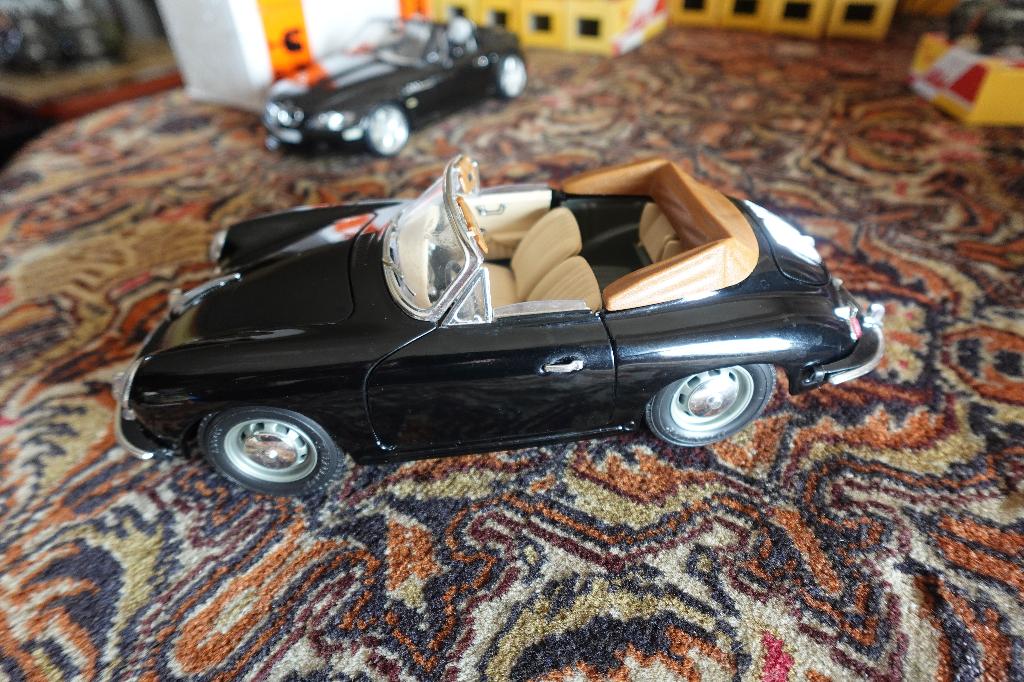 ZEER MOOIE GIT ZWARTE PORSCHE 356 B 1961  BbURAGO, Ophalen of Verzenden, Zo goed als nieuw, Auto, Bburago