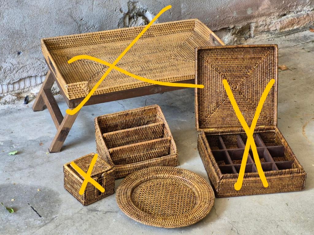 Mooie set van rattan pitriet birmariet. Ook los te koop, Ophalen of Verzenden, Zo goed als nieuw