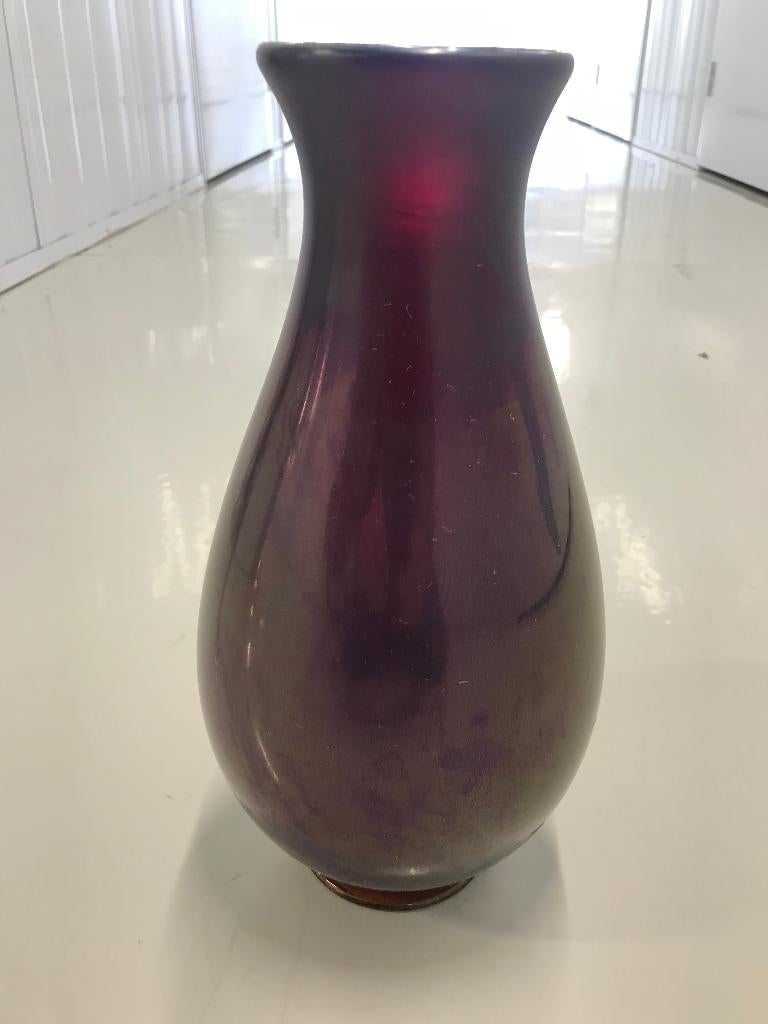 iriserend glazen vaas mid century design art deco, Ophalen of Verzenden