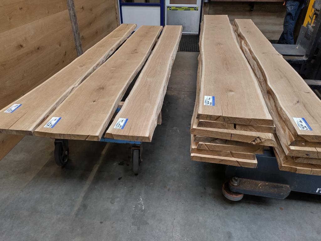 Eiken schaaldelen meubel droog 33mm dik Div breedte