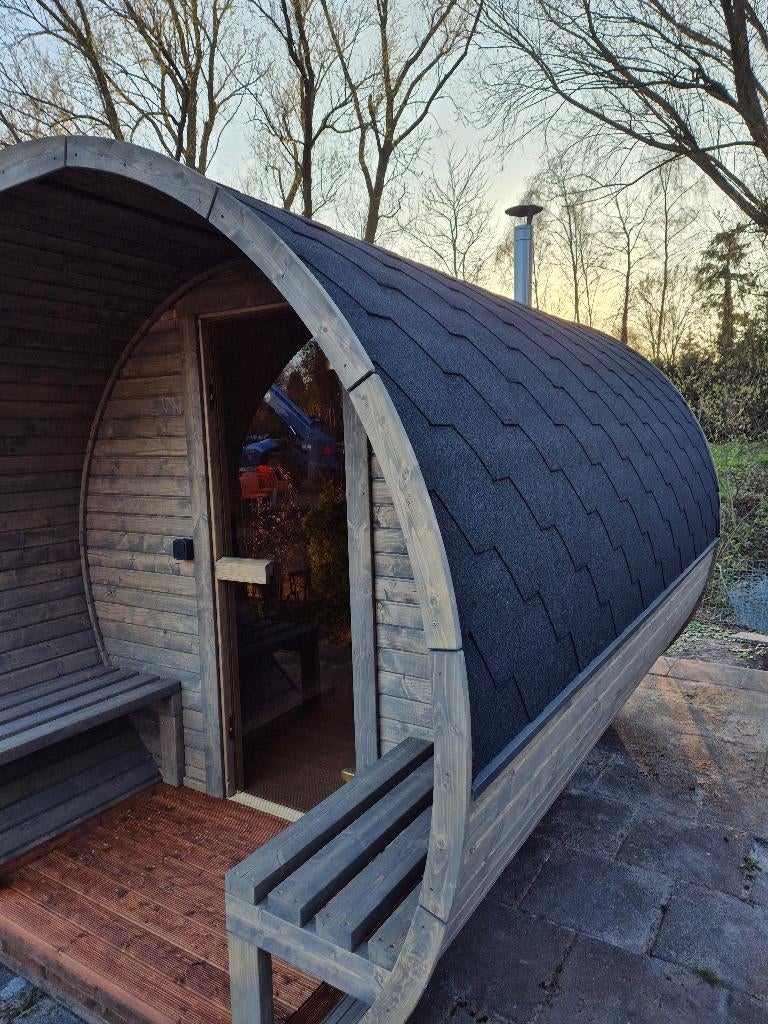 Barrel Sauna Fins 3 Meter inclusief Harvia Houtkachel, Ophalen of Verzenden, Nieuw, Fins of Traditioneel, Complete sauna