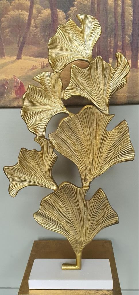 Ornament beeld sculptuur design groot zwaar
bladeren, Brons, Beeld, Goud, Handgemaakt