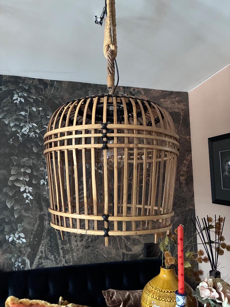 2 stuks Rivièra maison hanglampen maat l, Huis en Inrichting, Lampen | Hanglampen, Ophalen, Minder dan 50 cm, Hout, Landelijk