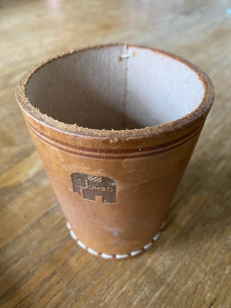 Jumbo leren lederen dobbelbeker, Ophalen of Verzenden