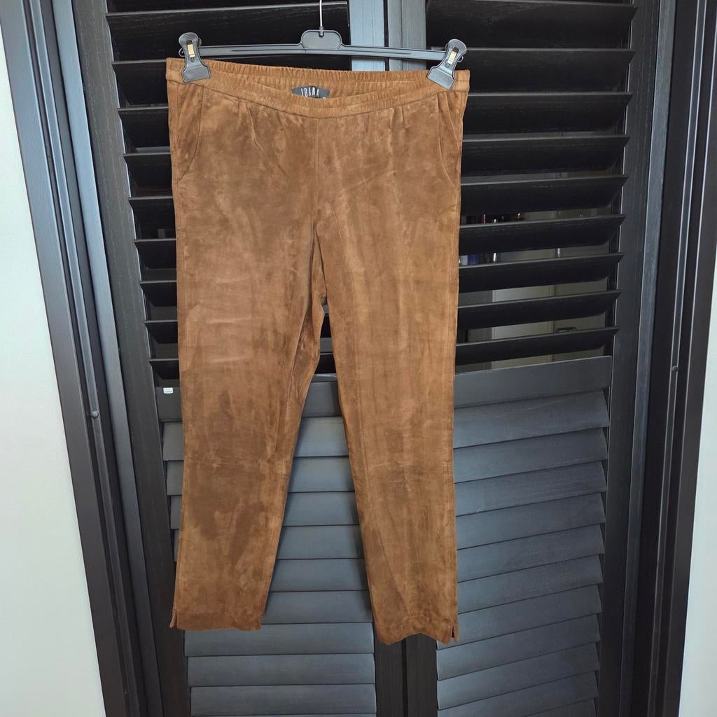 Ibana suede leren  broek nieuw cognac bruin maat 42, Bruin, Maat 42/44 (L), Nieuw, Ophalen of Verzenden