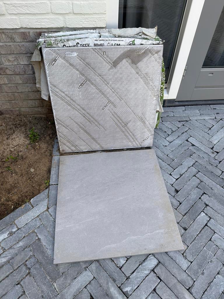 60x60 keramische terrastegels, 8 stuks, Ophalen, 60 cm of meer, Keramiek, Nieuw