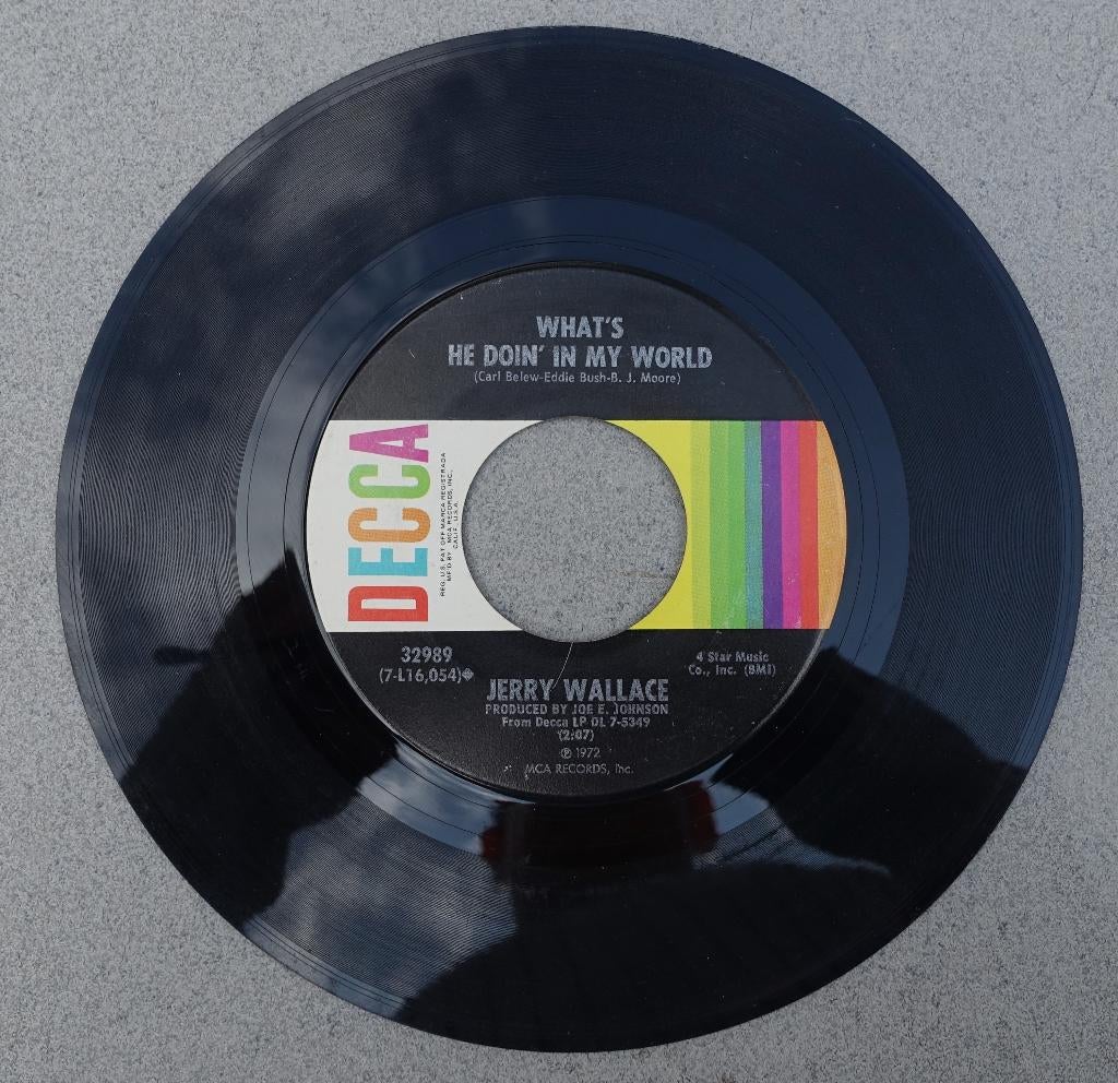 jerry wallace - what's he doin in my world, Gebruikt, Overige genres, 7 inch, Single