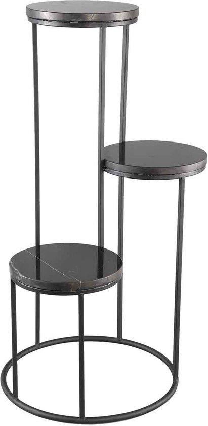 Nieuw in doos Luxe PTMD Hilde Bijzettafel Marmer & Metaal, Minder dan 55 cm, Metaal of Aluminium, Info@ptmd.nl, Rond