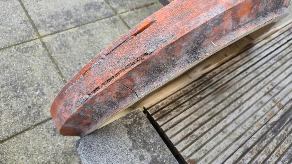 Ovaal glas in lood raam - 75 cm, Ophalen, Gevelraam of Ruit, Gebruikt, Minder dan 80 cm