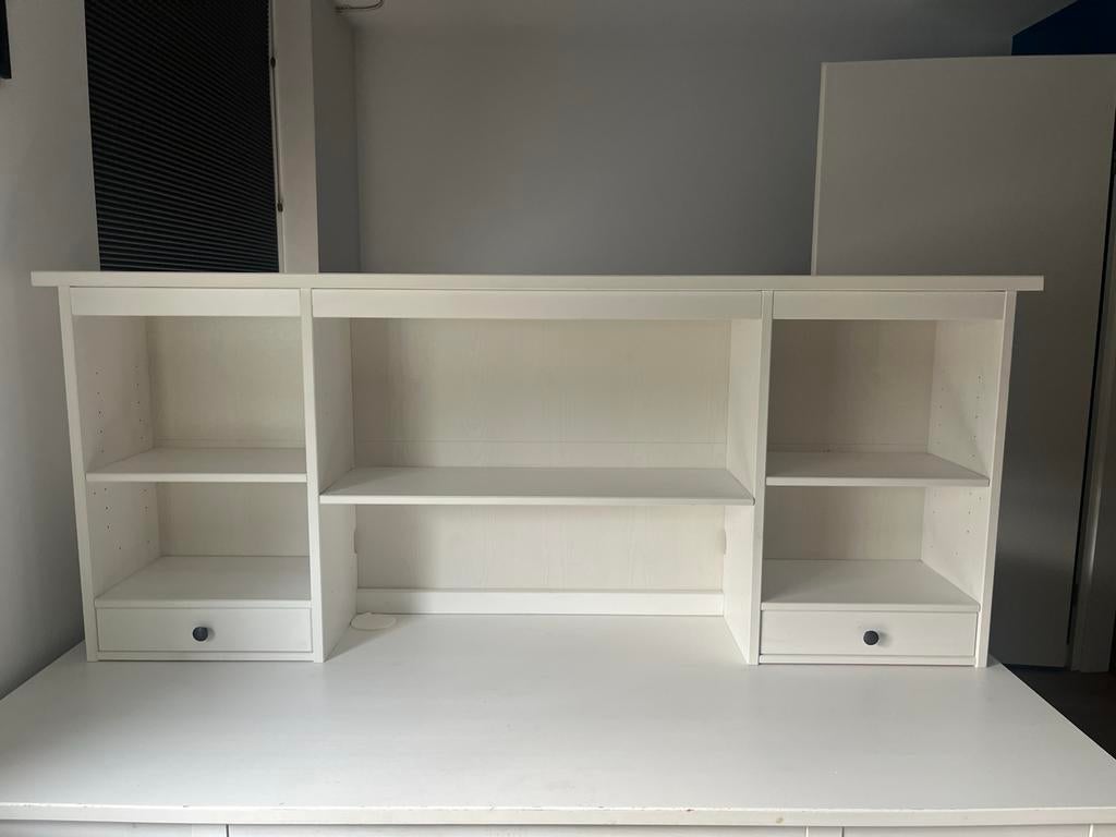 IKEA Hemnes bureau opzetstuk wit, Huis en Inrichting, Bureaus, Ophalen, Scandinavisch, Hout, Zo goed als nieuw