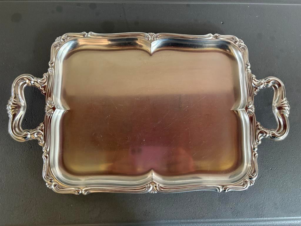 Vintage Alessi (Alfra) Barocco dienblad, Ophalen of Verzenden, Gebruikt, Rechthoekig, Metaal