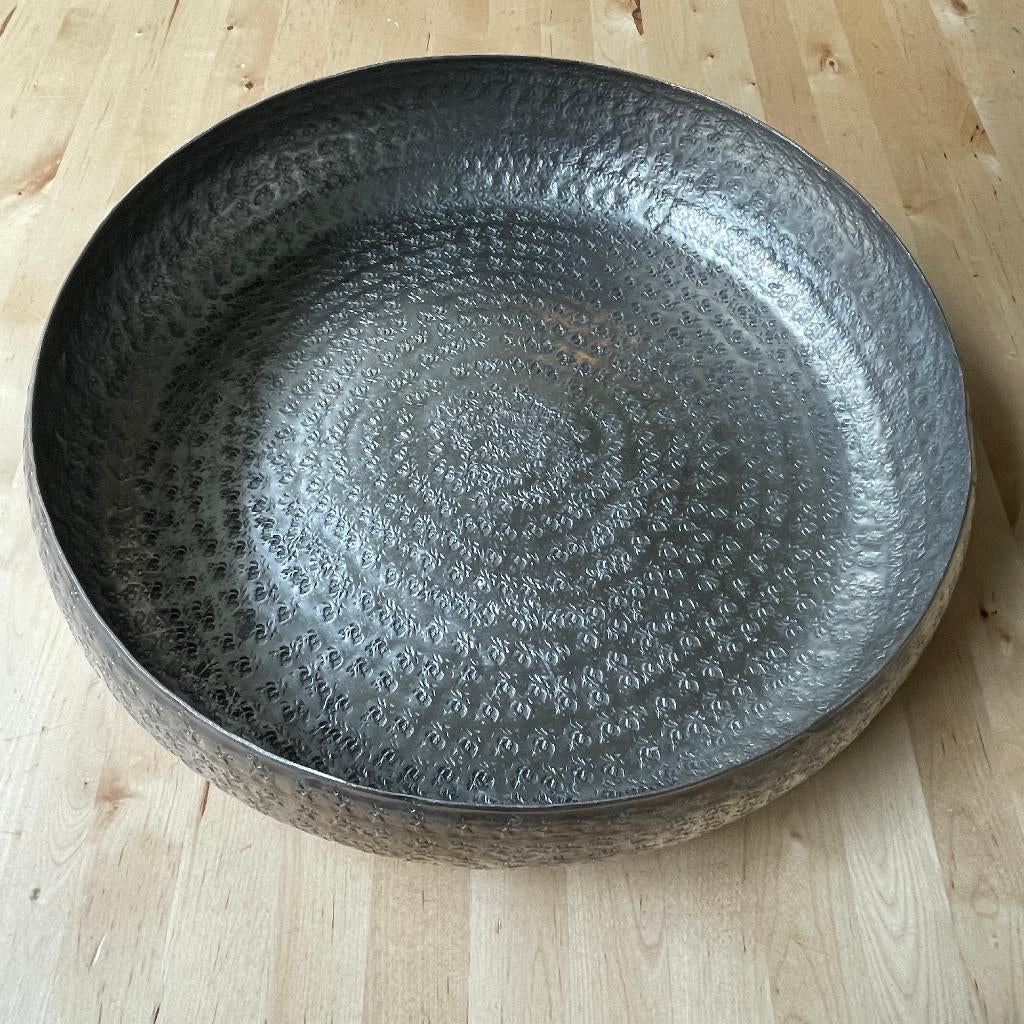 Zilverkleurige Oosterse schaal voor bv kaarsen, 40 cm, Antiek en Kunst, Ophalen of Verzenden