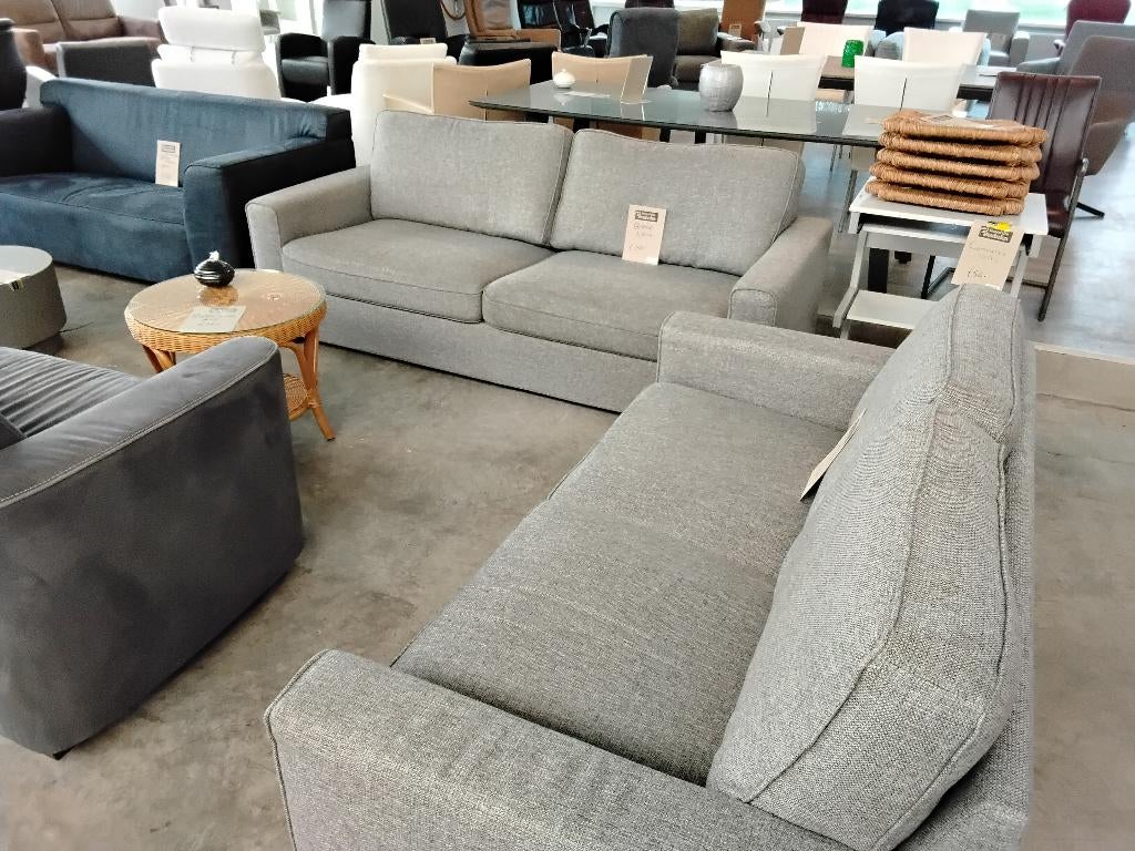 Bankstel 210 en 170cm. Stof. 2e paasdag geopend. Second Life, Ophalen, Zo goed als nieuw, Rechte bank, 200 tot 250 cm