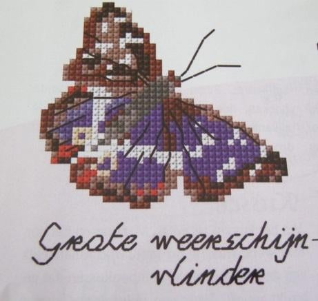 Borduurpatroon  Weerschijn vlinder / Omithaptera nr 5673, Verzenden, Nieuw, Handborduren, Patroon