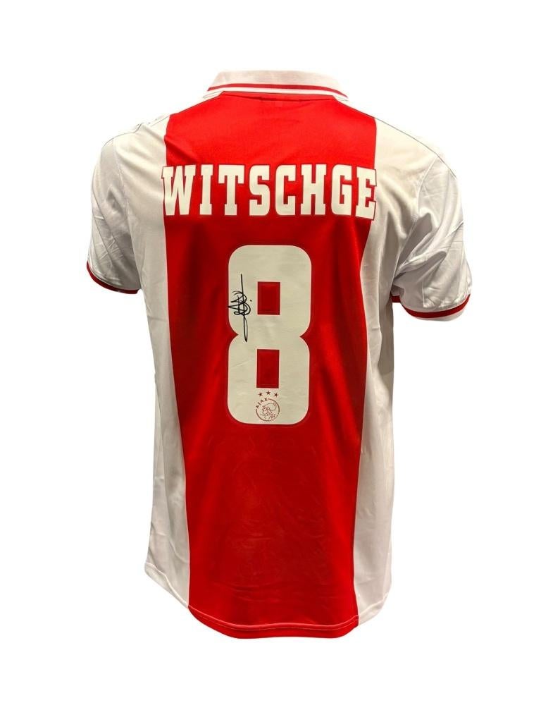 ACTIE Richard Witschge gesigneerd AFC Ajax 98/99 thuis shirt, Soccersignings.nl, Shirt, Ophalen of Verzenden, Zo goed als nieuw