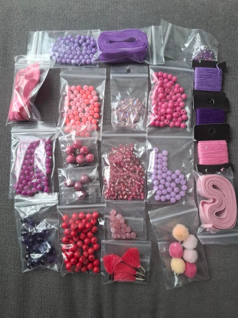 Pakket partij acryl kralen roze rocailles, Ophalen of Verzenden, Nieuw, Kraal