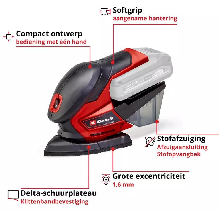 Einhell TE-OS18/150 Li. Accu vlakschuurmachine Evt met Accu!, Ophalen of Verzenden, Nieuw, Minder dan 600 watt, Vlakschuurmachine