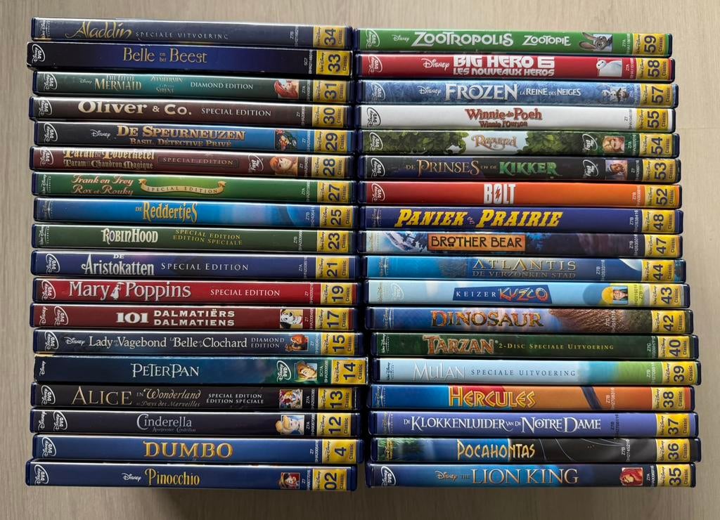 DVD | Disney Films | Disney Classics Collection | 36x DVD, Alle leeftijden, Ophalen of Verzenden, Gebruikt, Amerikaans
