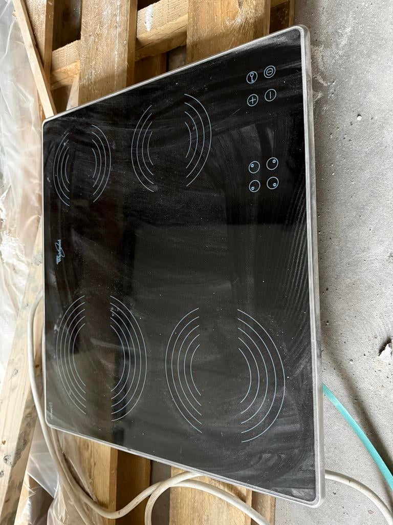 Whirlpool AKM 167 IX Keramische Kookplaat - 4 Kookzones, Witgoed en Apparatuur, Kookplaten, Gebruikt, Inbouw, Keramisch, 4 kookzones