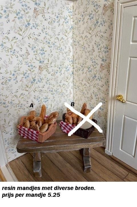 poppenhuis manden met brood, Verzamelen, Poppenhuizen en Toebehoren, Ophalen of Verzenden, Nieuw, Poppenhuis