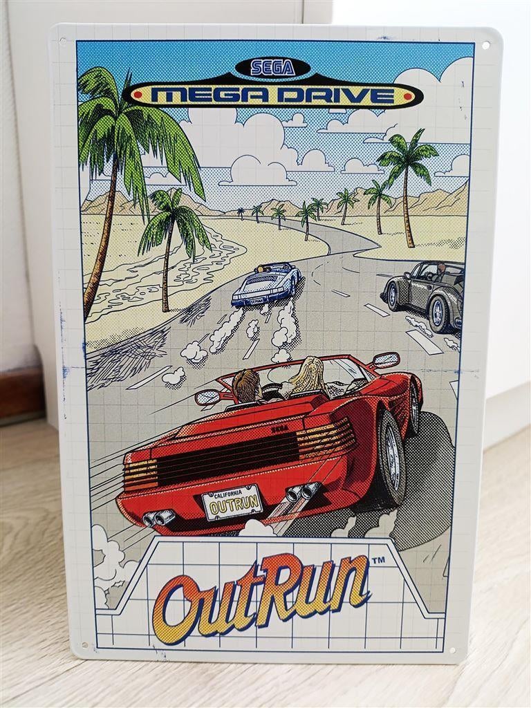 SEGA OUTRUN Retro Arcade Metalen Wandbord Poster |, 1 speler, Nieuw, Ophalen of Verzenden, Vanaf 3 jaar