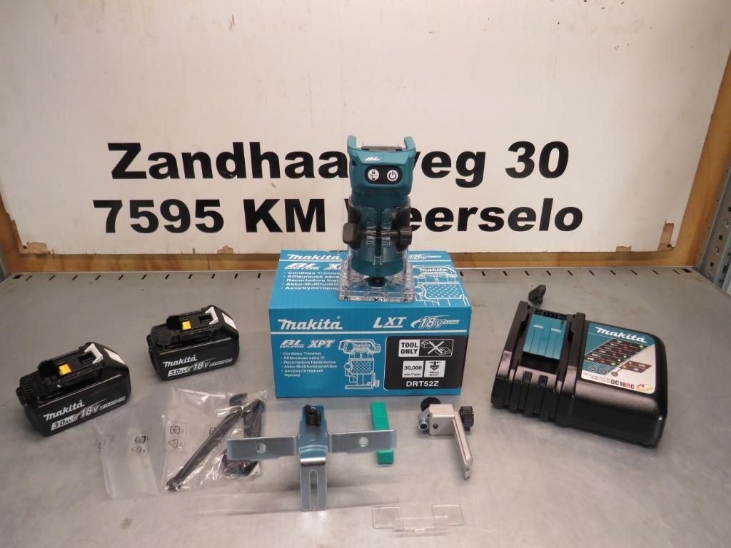 Makita DRT52 LXT 18V Li-ion Accu Kantenfrees accus en lader, Makita, Nieuw, Zandhaarweg, Ophalen of Verzenden