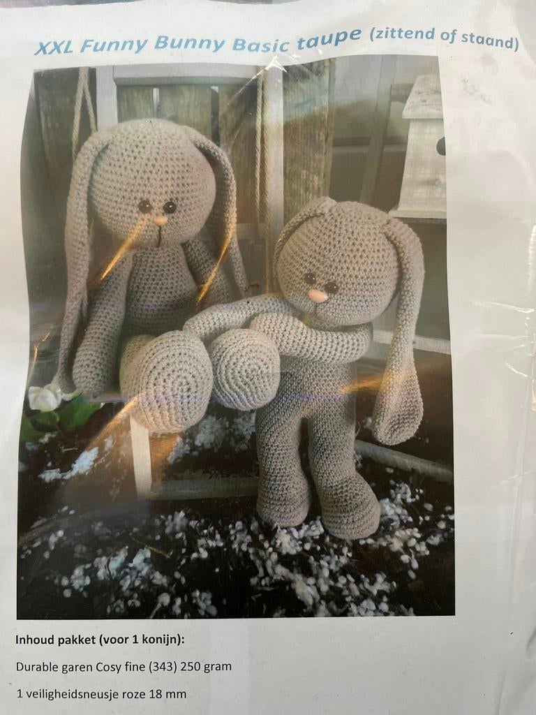 Funny bunny basic taupe zittend of staand, Funnyshaken.nl, Nijkerk, Nieuw, Ophalen of Verzenden