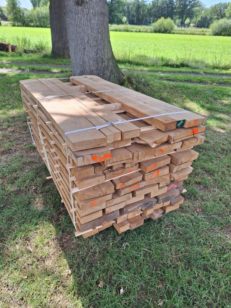 Pakket Eiken 52mm diverse breedtes kd gedroogd!, Doe-het-zelf en Verbouw, Hout en Planken, Ophalen, Gebruikt, Eiken, Plank