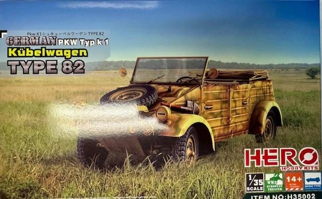 Coelianmodels, Hero 35002, Kubelwagen Type 82, 1/35, € 15,99, Hobby en Vrije tijd, Modelbouw | Auto's en Voertuigen, Overige merken