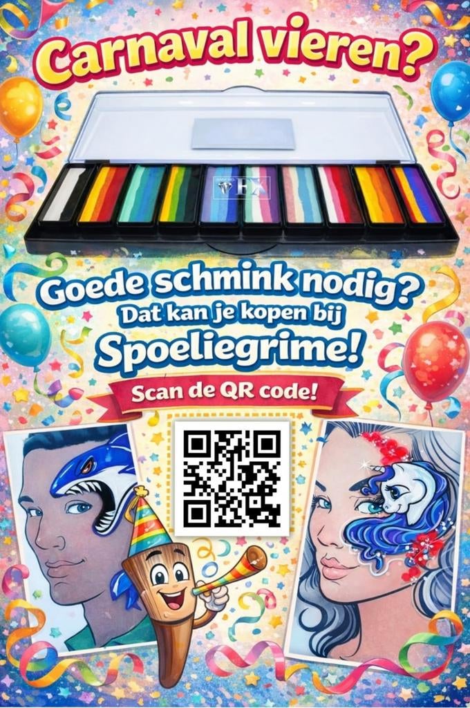 Carnaval vieren? Koop goede schmink van DFX, Ophalen of Verzenden, Nieuw, Schmink, Carnaval