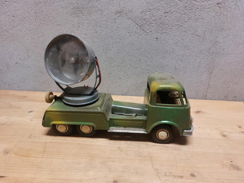 GAMA Blikken Legertruck met Zoeklicht - Jaren 50/60, Ophalen of Verzenden