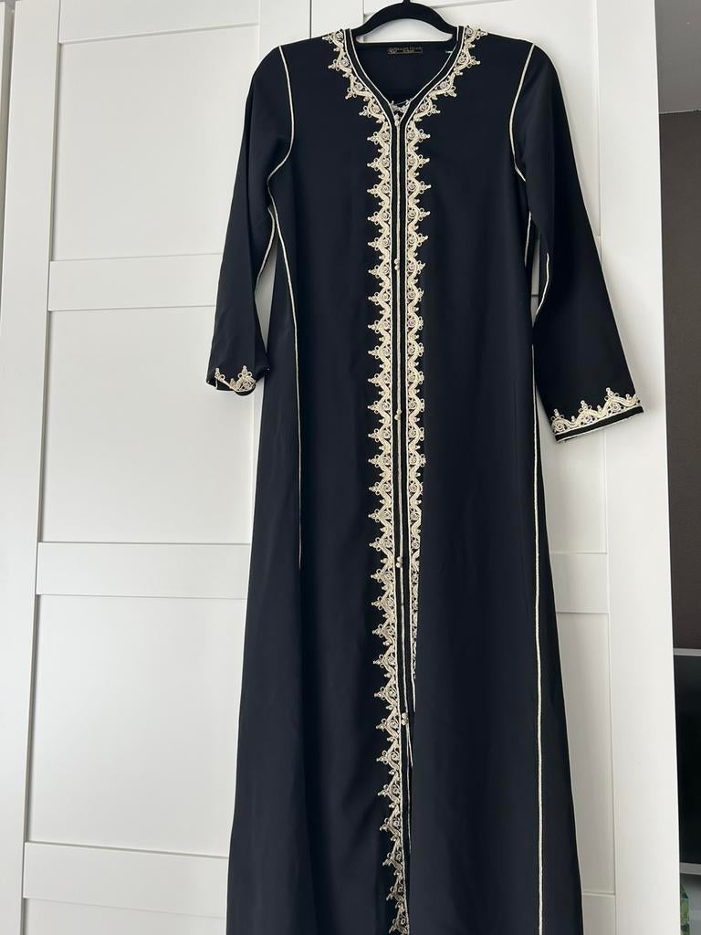 Marokkaanse jurk kaftan meisjes 14/15 jaar Zwart, Overige typen, Blauw, Ophalen of Verzenden, Zo goed als nieuw