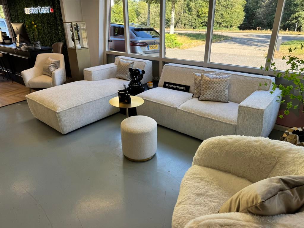 Luxe Vevet Teddy Loungebank Richard 200x290cm NIEUW - Wit, 250 tot 300 cm, Info@oosterbaanwonen.nl, Venus 31 8448CE Heerenveen