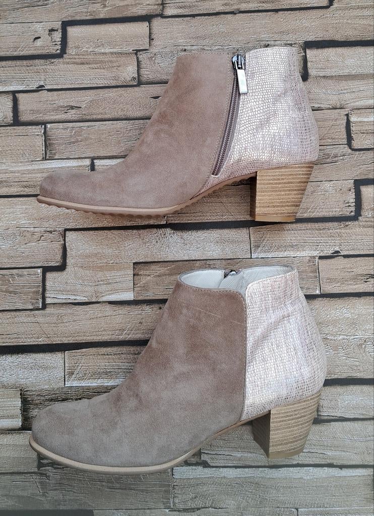 PERLATO - nieuwe zandbeige leren laarsjes, 36, Verzenden, Beige, Lage of Enkellaarzen, Nieuw