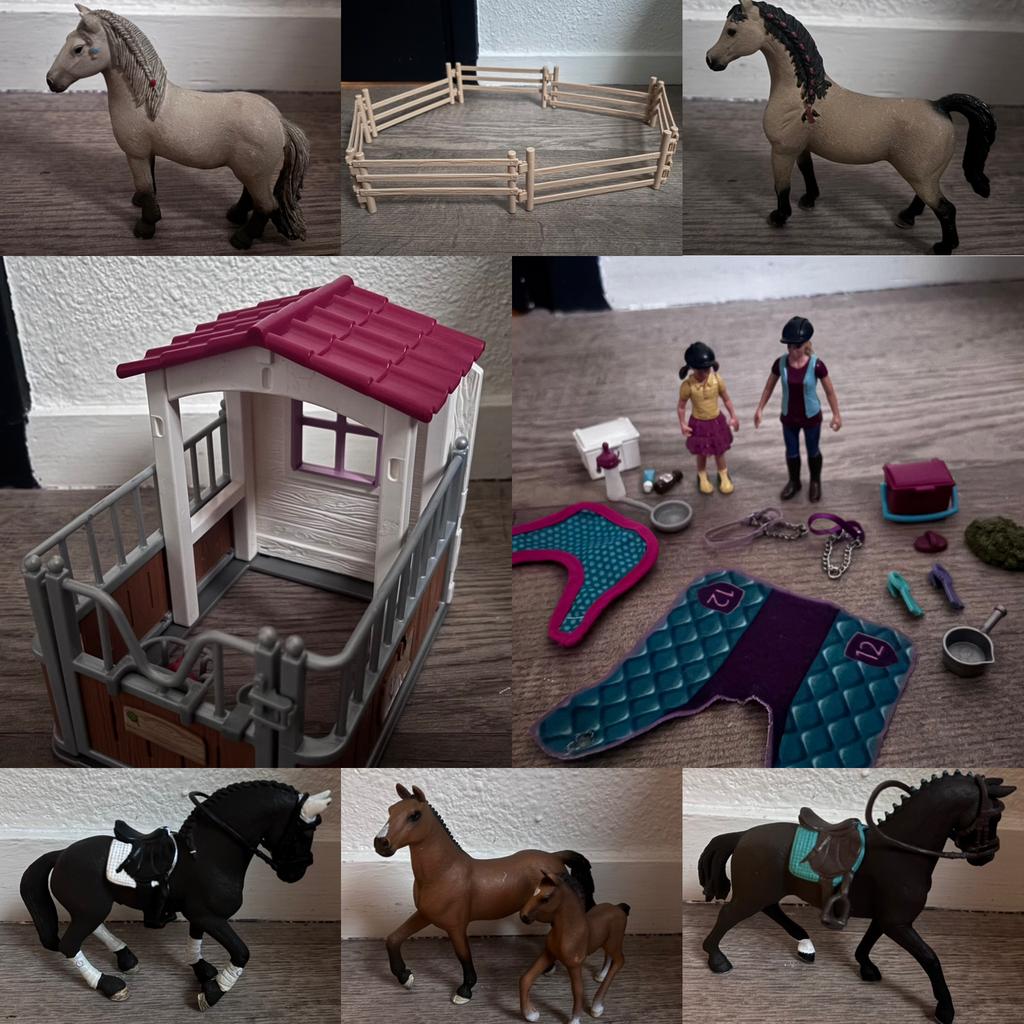 Schleich paarden, paardenstal, weidehekken en accessoires, Ophalen of Verzenden, Zo goed als nieuw
