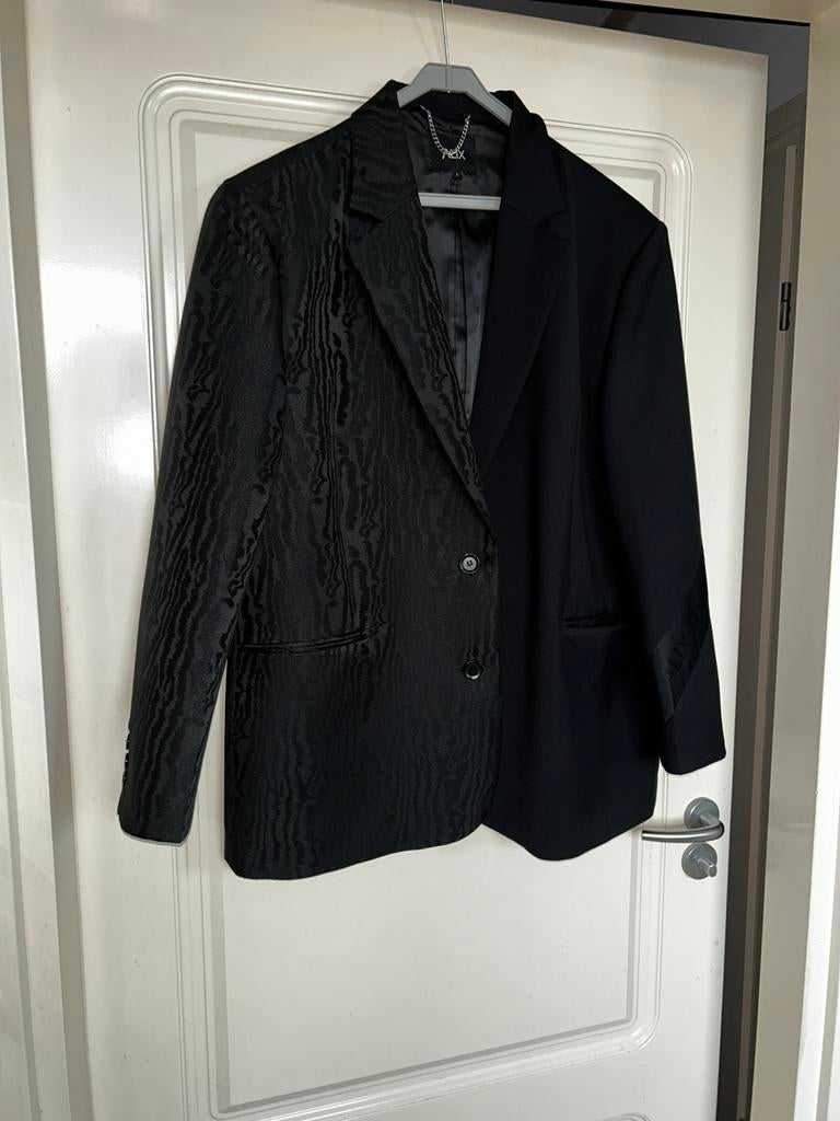 Alix the lable jacquard granddad blazer maat L, Alix the label, Verzenden, Zwart, Maat 42/44 (L)