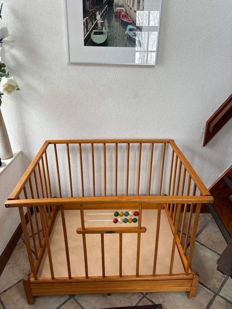 Houten box met telraam, Ophalen of Verzenden, Gebruikt, Vierkant, Boxkleed