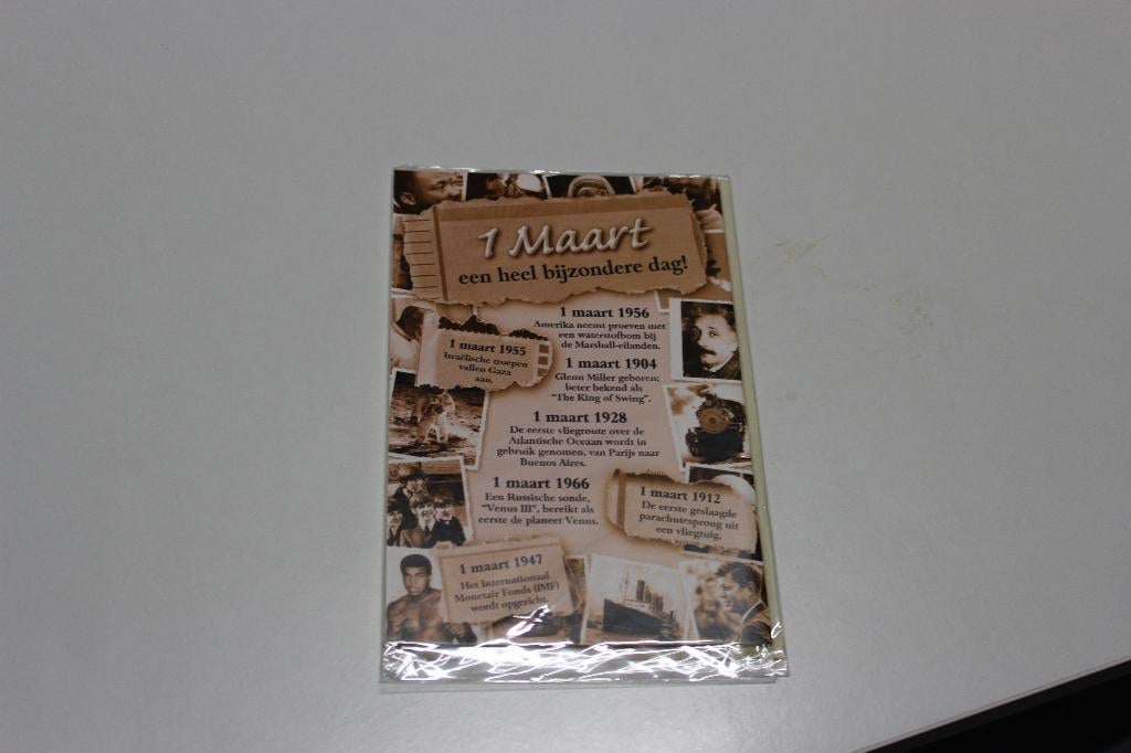 wenskaart voor datum 1 maart, Ophalen of Verzenden, Nieuw