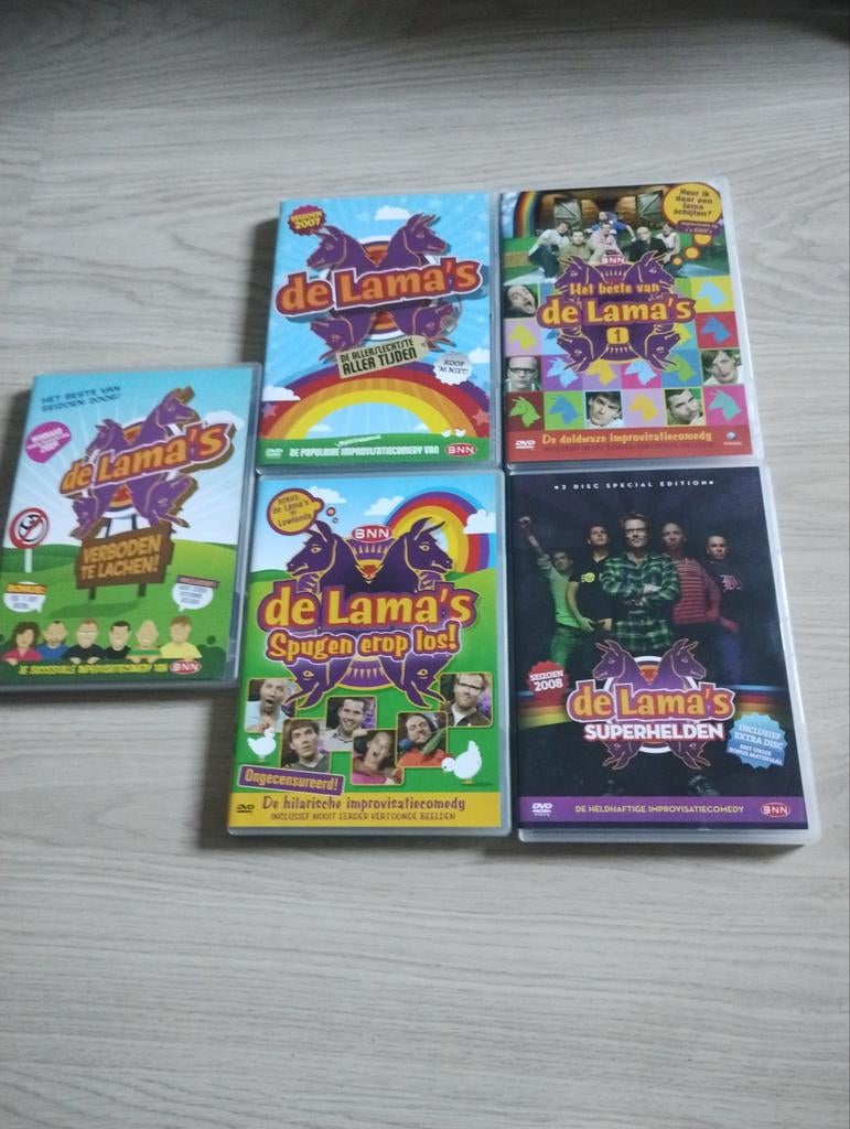 5 dvd van de lamas, Alle leeftijden, Ophalen of Verzenden, Zo goed als nieuw