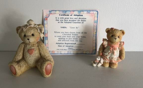 Vintage teddy beren beeldjes jaren 90, Ophalen of Verzenden, Zo goed als nieuw, Beeldje, Overige merken