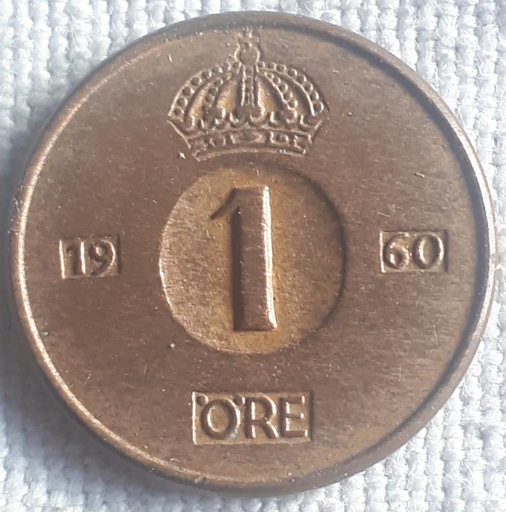 ZWEDEN: 1 ORE 1960 KM 820 UNC, Verzenden, Overige landen, Losse munt