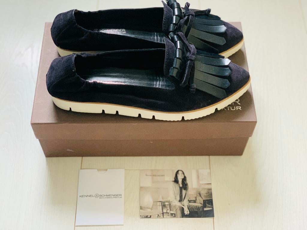 Kennel & Schmenger blauwe moccasins, maat 40, Blauw, Ophalen of Verzenden, Zo goed als nieuw, Espadrilles of Moccasins