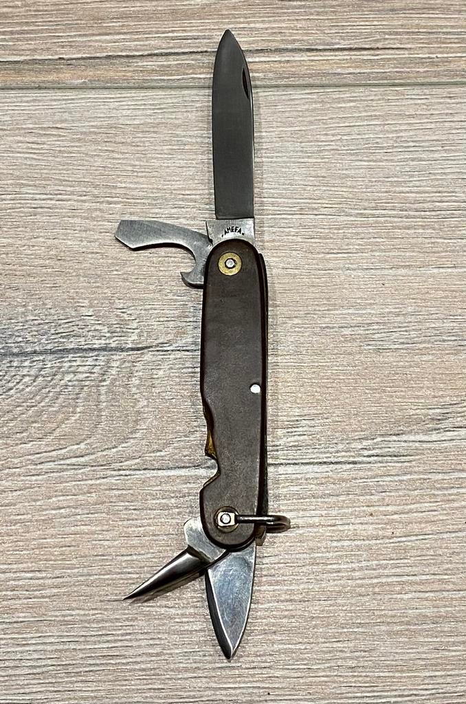 ZAKMES | Uniek AMEFA Vintage Bruin 4-bladig Zakmes (NIEUW), Verzamelen, Militaria | Algemeen, Verzenden
