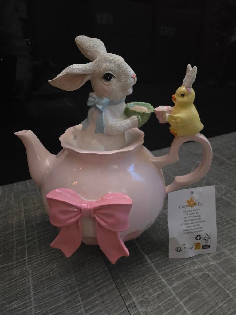 Paashaas in theepot, Ophalen